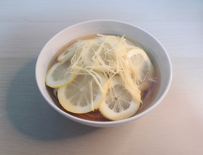 冷かけレモンとしょうがの爽やか冷やしうどんの作り方の写真